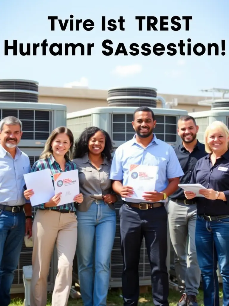 A diverse group of HVAC customers, including residential, commercial, and industrial clients, showcasing a strong customer base.