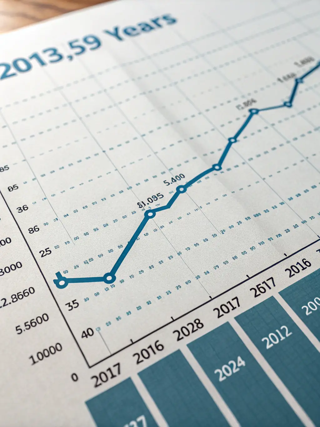 A graph showing stable revenue for an HVAC business over the past five years, demonstrating earnings consistency.