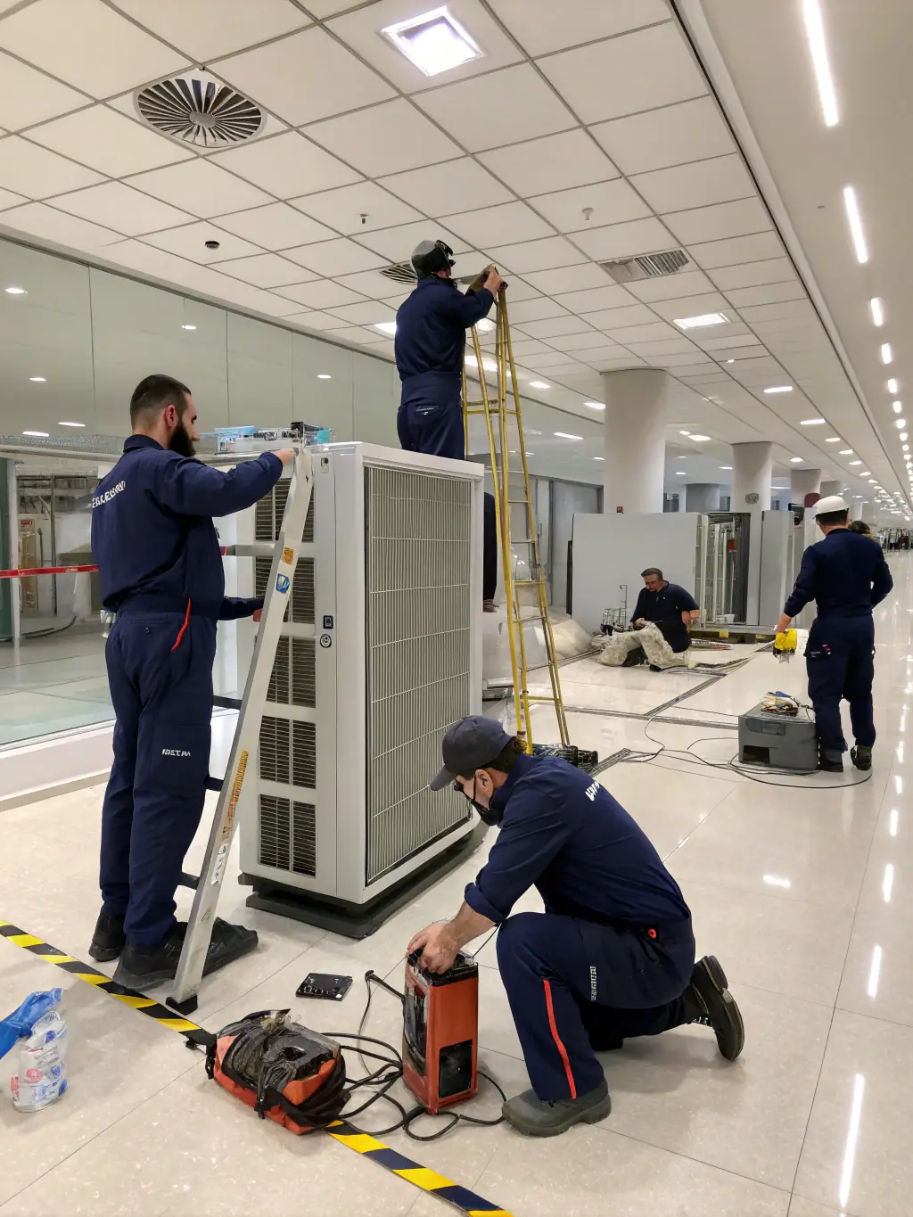 An image depicting key value drivers in an HVAC business, such as maintenance contracts, efficient workforce, and strong customer relationships.